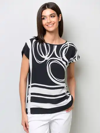 Klingel Shirt met grafische print alba moda marine/wit aanbieding