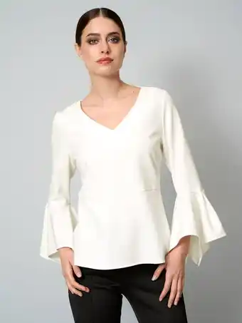 Klingel Blouse met volant aan de mouwzomen alba moda offwhite aanbieding