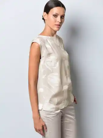 Klingel Blouse van glanzend materiaal alba moda steengrijs/offwhite aanbieding