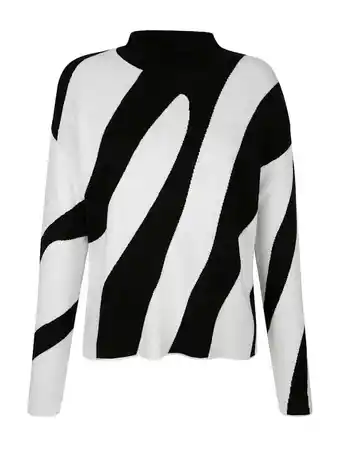 Klingel Trui met grafisch patroon alba moda zwart/offwhite aanbieding