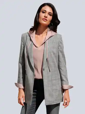 Klingel Blazer met ruitstructuur alba moda grijs/roze aanbieding