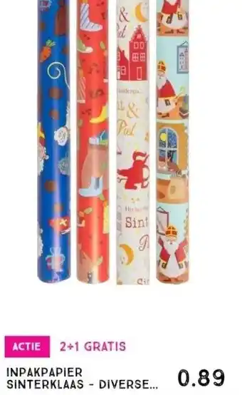 Xenos Inpakpapier sinterklaas - diverse varianten - 300x100 cm aanbieding