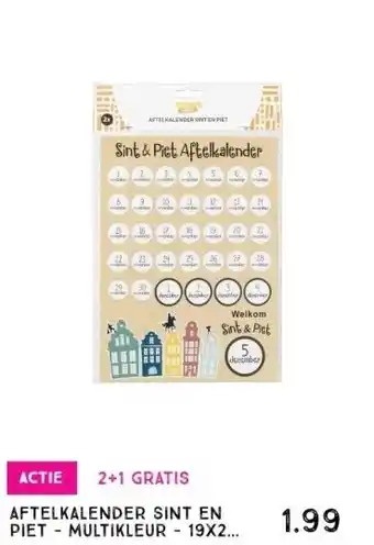 Xenos Aftelkalender sint en piet - multikleur - 19x26 cm aanbieding