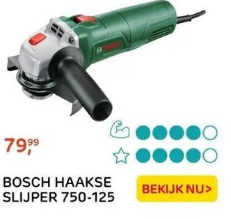Praxis Bosch haakse slijper 750-125 aanbieding