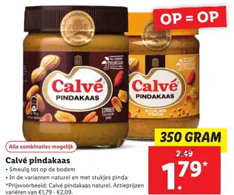 Lidl Calvé pindakaas 350g aanbieding