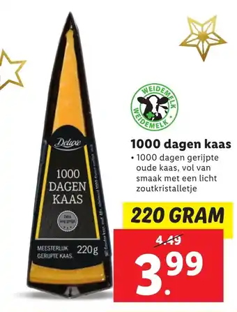 Lidl 1000 dagen kaas 220g aanbieding