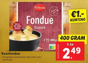 Lidl Kaasfondue 400g aanbieding