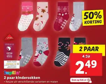 Lidl lupilu 2 paar kindersokken aanbieding