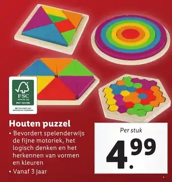 Lidl Houten puzzel aanbieding