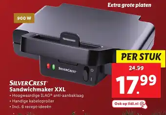 Lidl SILVERCREST Sandwichmaker XXL aanbieding