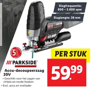 Lidl Accu decoupeerzaag 20V aanbieding