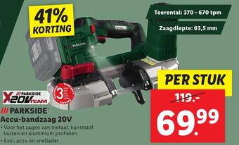 Lidl Accu bandzaag 20V aanbieding