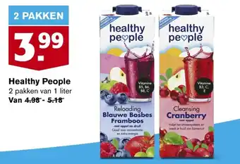 Hoogvliet Healthy People 2 pakken van 1 liter aanbieding