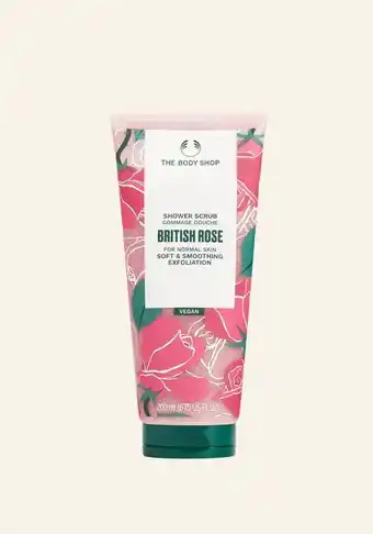 The Body Shop British rose shower scrub 200 ml aanbieding