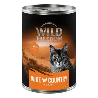 Zooplus Wild freedom adult kattenvoer 24 x 400 g - wide country - pure kip aanbieding