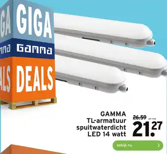 GAMMA TL-armatuur spuitwaterdicht LED 14 watt aanbieding