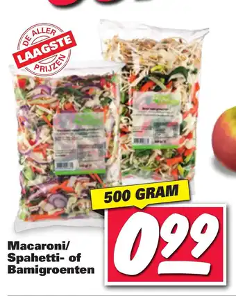 Nettorama Macaroni/ Spahetti- of Bamigroenten 500 gram aanbieding