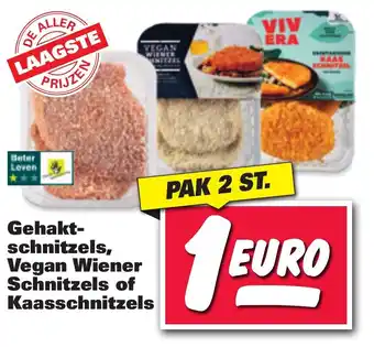 Nettorama Gehakt- schnitzels, Vegan Wiener Schnitzels of Kaasschnitzels aanbieding