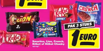 Nettorama Smarties, Lion, Crunch, Kitkat of Kitkat Chunky aanbieding