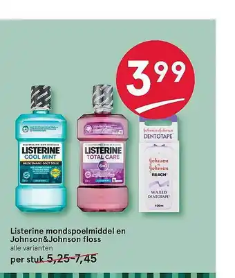 Etos Listerine mondspoelmiddel en Johnson & Johnson floss aanbieding