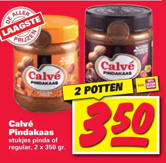 Nettorama Calve Pindakaas  2x350 gr. aanbieding