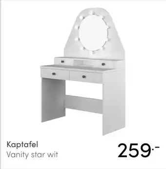 Baby & Tiener Kaptafel Vanity star wit aanbieding