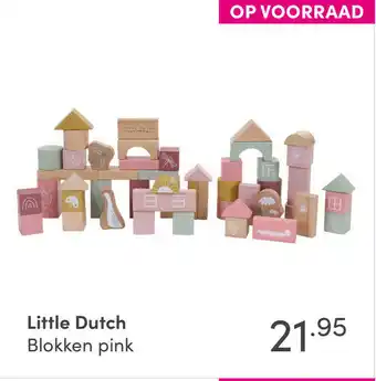 Baby & Tiener Little Dutch Blokken pink aanbieding