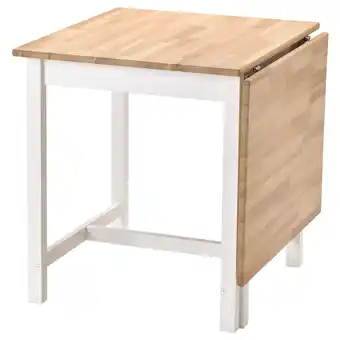 IKEA Pinntorp klaptafel, lichtbruin gelazuurd/wit gelazuurd, 67/124x75 cm aanbieding