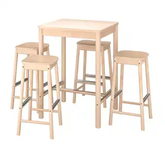 IKEA Rönninge / rönninge bartafel en 4 barkrukken, berken/berken aanbieding