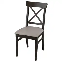 IKEA Ingolf eetkamerstoel, bruinzwart/nolhaga grijsbeige aanbieding