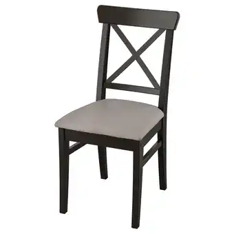 IKEA Ingolf eetkamerstoel, bruinzwart/nolhaga grijsbeige aanbieding