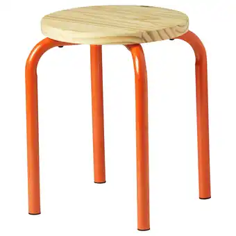IKEA Domsten kruk, oranje/grenen aanbieding