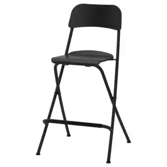 IKEA Franklin barkruk, opklapbaar, zwart/zwart, 63 cm aanbieding