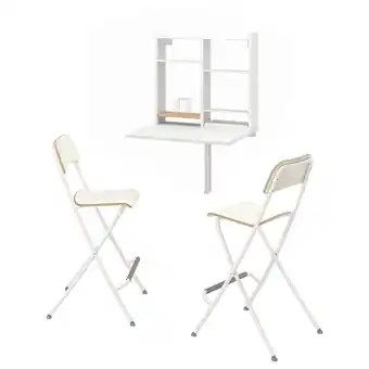 IKEA Norberg / franklin tafel met 2 stoelen, wit/wit aanbieding