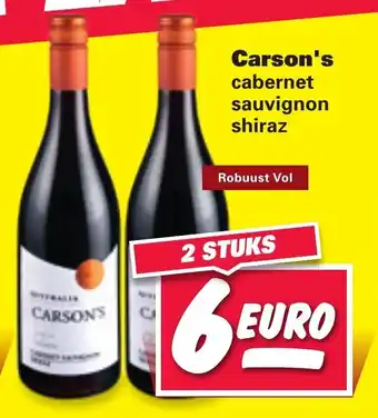 Nettorama Carson's cabernet sauvignon shiraz aanbieding