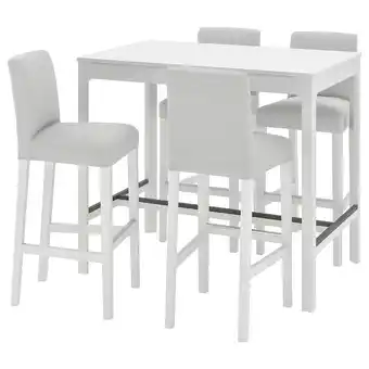 IKEA Ekedalen / bergmund bartafel en 4 barkrukken, wit/orrsta lichtgrijs/wit aanbieding