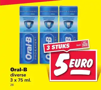 Nettorama Oral-B 3x75 ml aanbieding