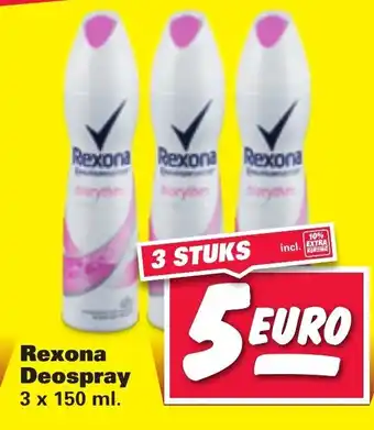 Nettorama Rexona Deospray 3x150 ml aanbieding