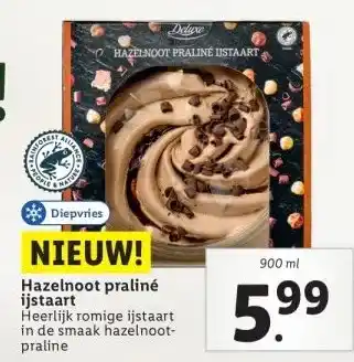 Lidl Hazelnoot praliné ijstaart aanbieding