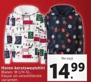 Lidl Heren kerstsweatshirt aanbieding