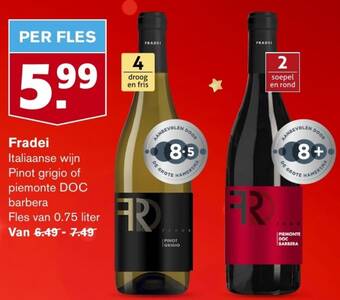 Hoogvliet Fradei Fles van 0.75 liter aanbieding