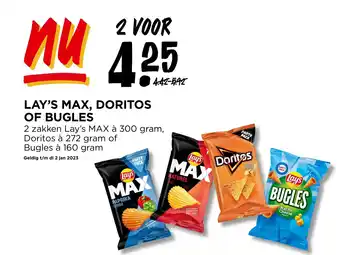 Jumbo LAY'S MAX, DORITOS OF BUGLES aanbieding