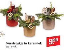 Coop Kerststukje in keramiek aanbieding