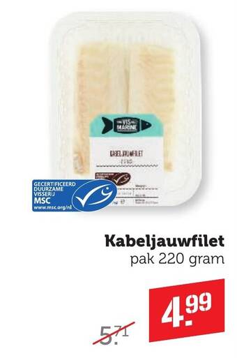 Coop Kabeljauwfilet pak 220 gram aanbieding