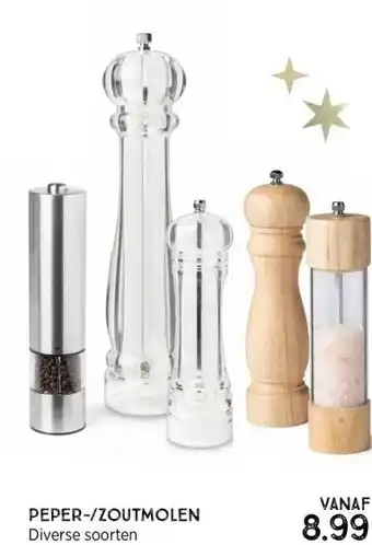 Xenos Peper-/zoutmolen diverse soorten aanbieding