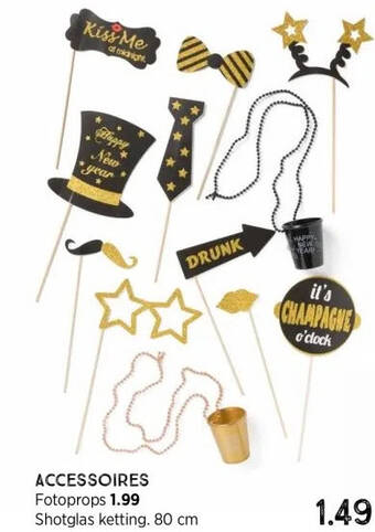 Xenos Accessoires fotoprops 1.99 shotglas ketting. 80 cm aanbieding