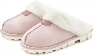 Heine Pluchen pantoffels in roze van vivance aanbieding