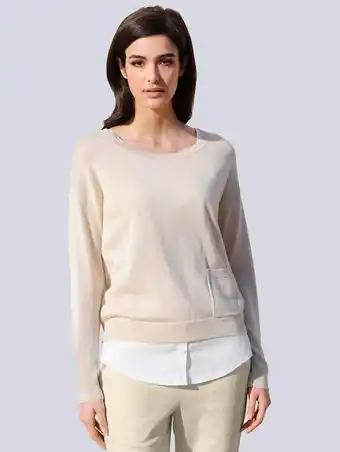 Klingel Trui met blouse-inzet alba moda crème/ecru aanbieding