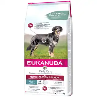 Zooplus 20 kg + 4 kg gratis! eukanuba daily care 24 kg - adult mono-protein met zalm hondenvoer aanbieding