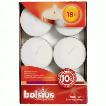 De Online Drogist Bolsius maxi theelichten 10 uur 18st aanbieding